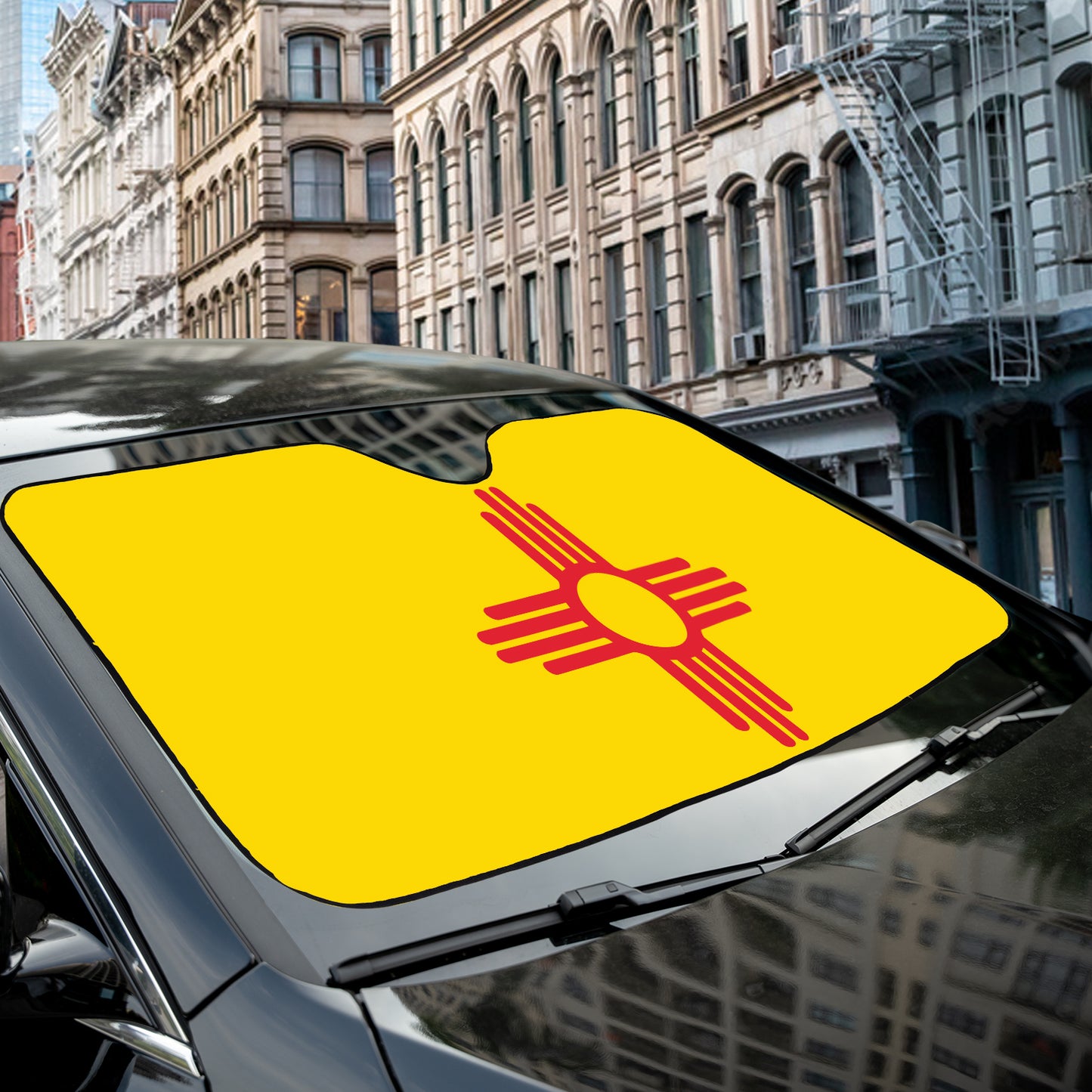 a yellow sticker with a fork on it