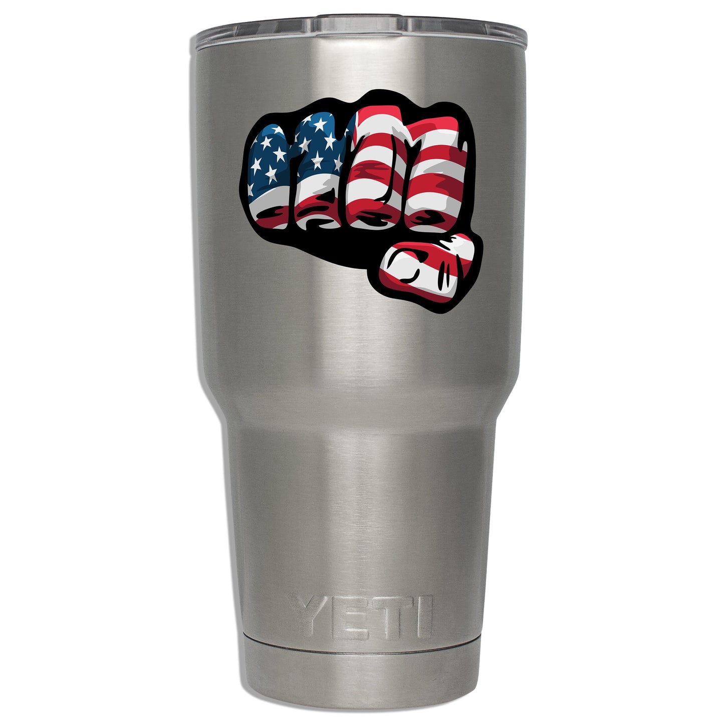 Patriotic American Flag Fist Vinyl Sticker