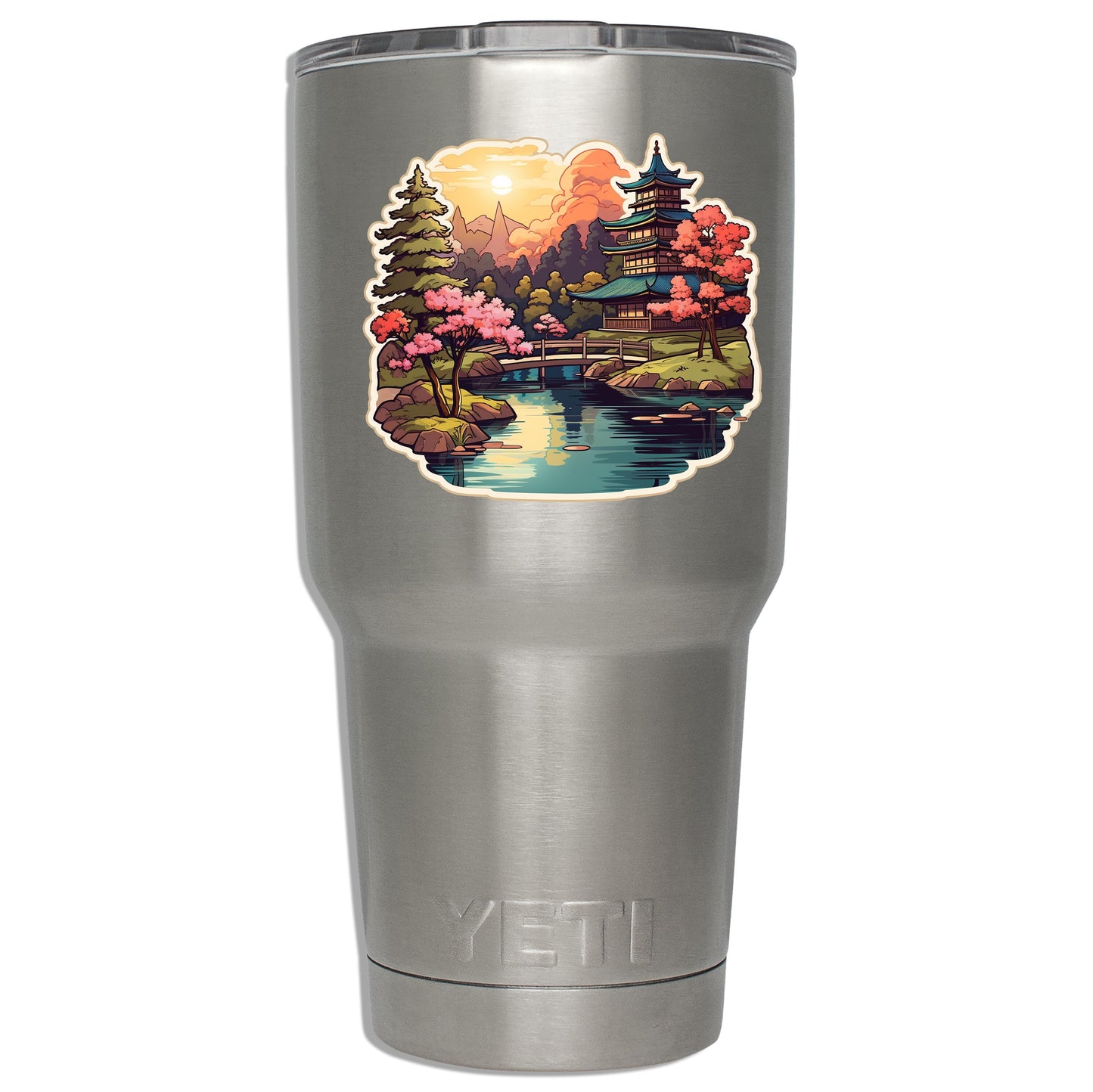 Japanese Garden Vinyl Sticker | Serene Aesthetic Travel Decal for Laptop, Suitcase, Water Bottle, Car, Luggage Tag, Gift for Nature Lovers