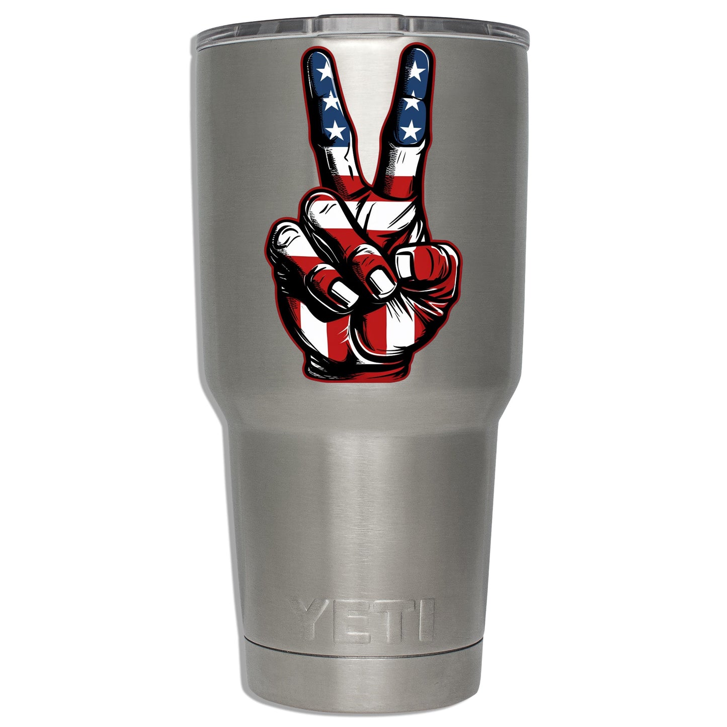 USA 2 Finger Peace Hand Sign Vinyl Sticker