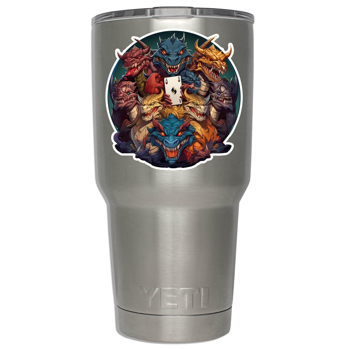 Dragons Holding Trump Card Vinyl Sticker