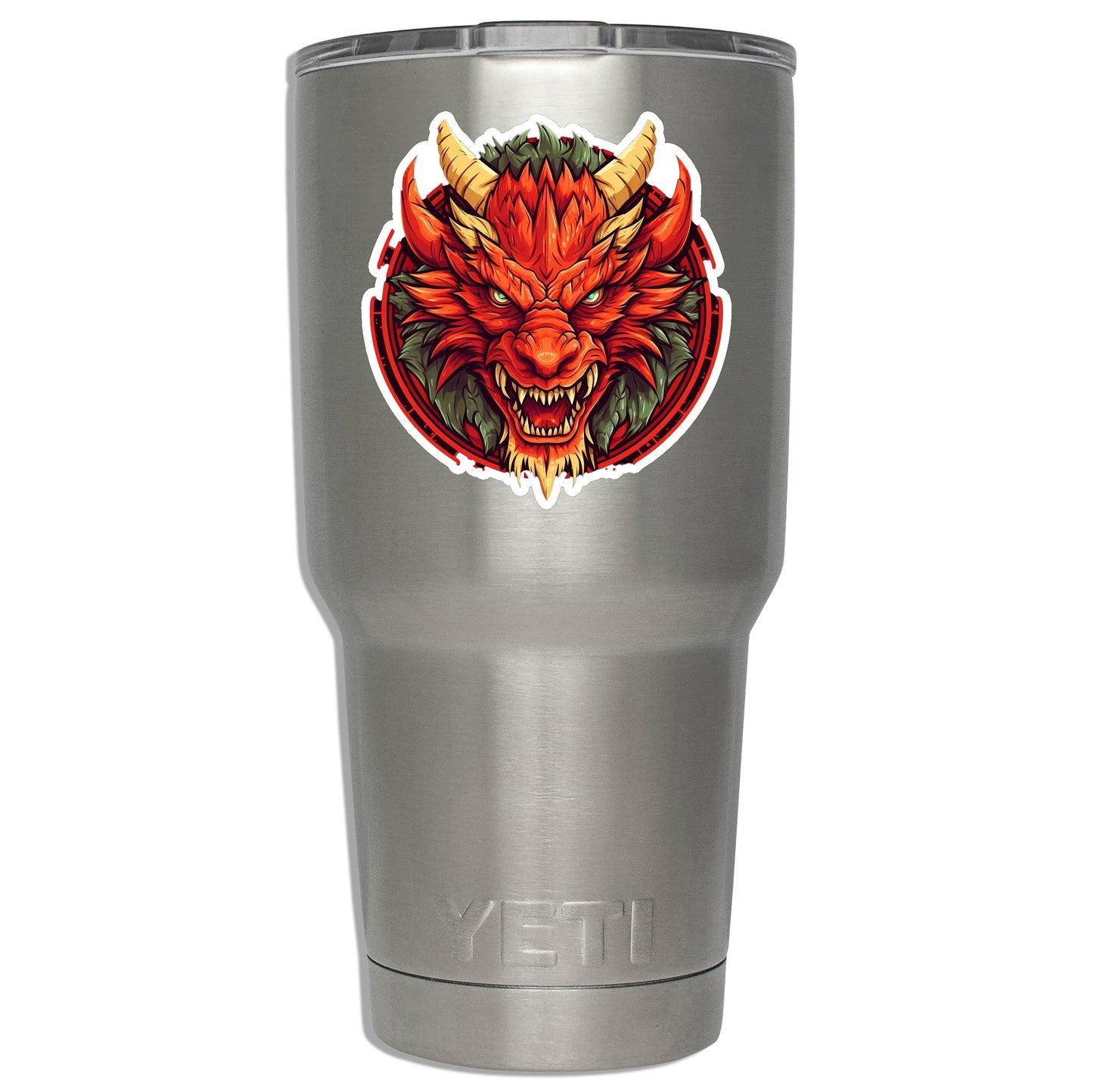Mounted Red Dragon Head Vinyl Sticker Fantasy RPG Smog Decal for Water Bottle Laptop Tumbler Car DnD Tabletop Gift for Dragon Fans