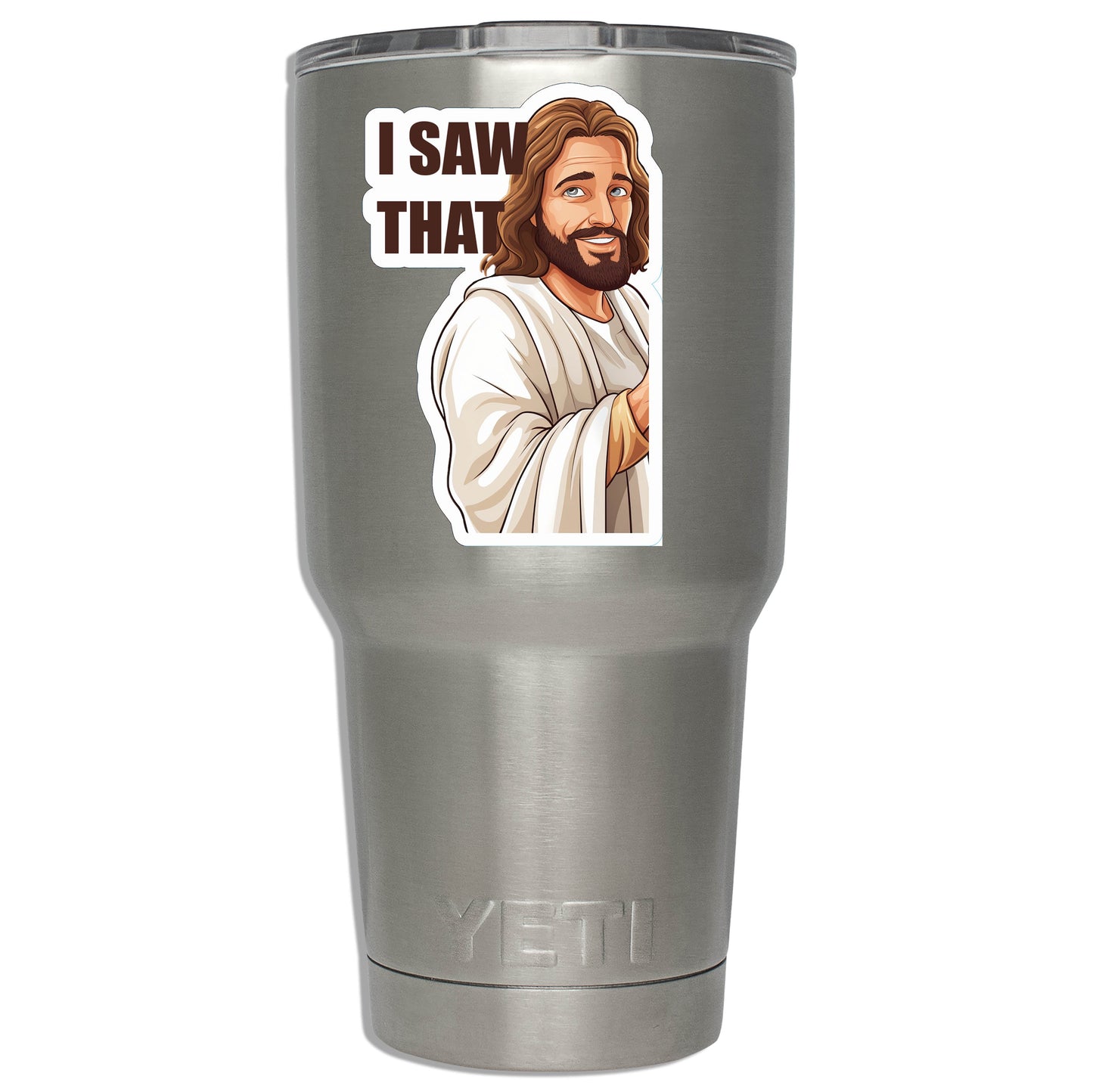 Funny Jesus Meme Sticker Jesus is Watching Vinyl Decal Christian Humor Laptop Water Bottle Car Sticker Religious Joke Gift