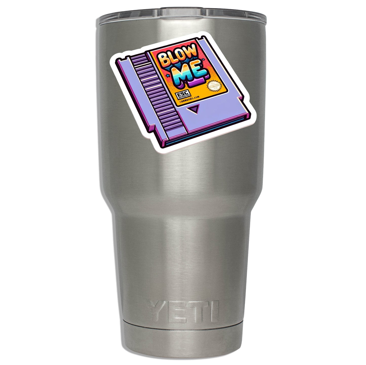 Retro Blow Me Game Cartridge Vinyl Sticker | Funny 90s Gamer Decal for Laptop, Water Bottle, Console, or Journal | Nostalgic Nerd Gift