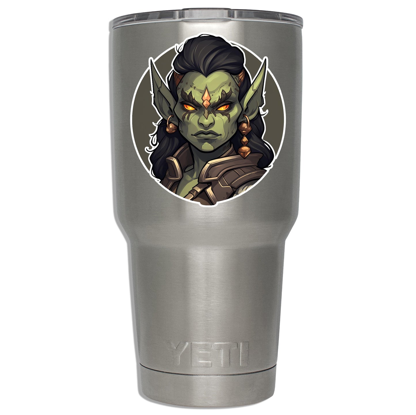 Warrior Queen Orc Vinyl Sticker Female Fantasy Warrior RPG Decal DnD Orc Gift for Laptop Water Bottle Suitcase Tumbler Gaming Gear