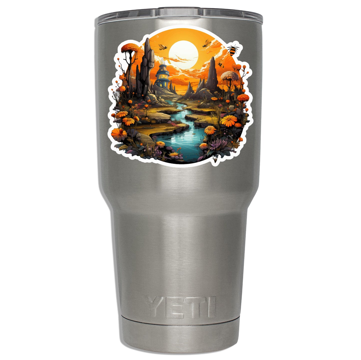 Honeybee Garden Party Vinyl Sticker Cute Bee Gift for Laptop Water Bottle Suitcase Car Travel Journal Nature Lover Insect Aesthetic