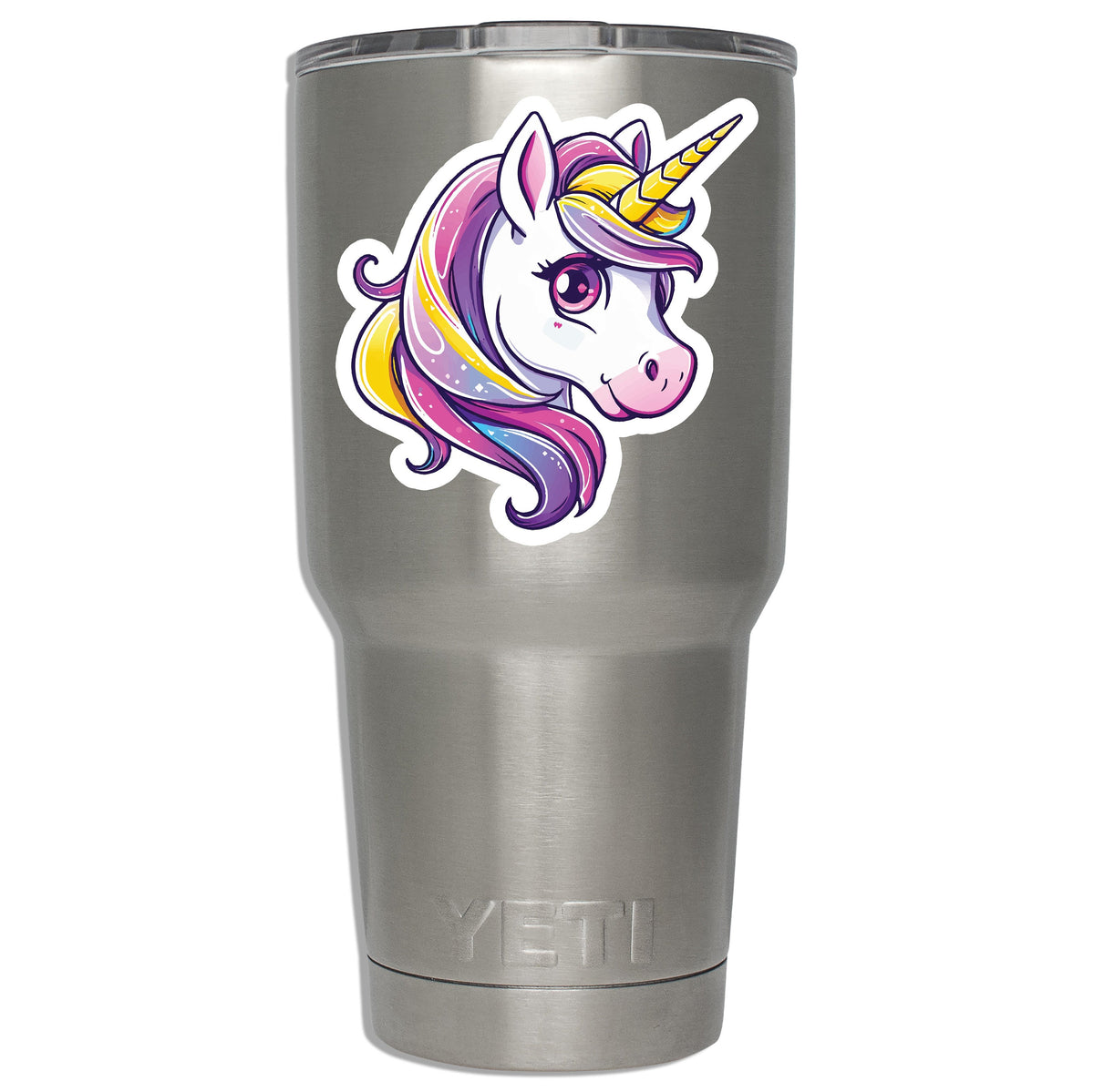 Rainbow Bliss Unicorn Head Vinyl Sticker for Suitcase Laptop Car Water Bottle Cute Travel Gift Durable Design