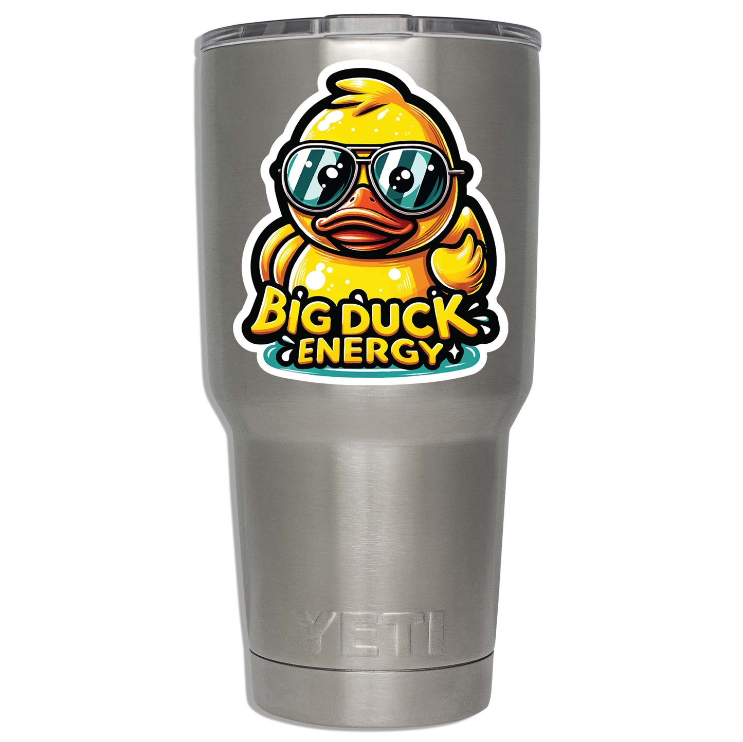 Big Duck Energy Vinyl Sticker | Funny Rubber Ducky Aviator Decal for Laptop, Water Bottle, Car, Suitcase, Luggage Tag | Travel Humor Gift