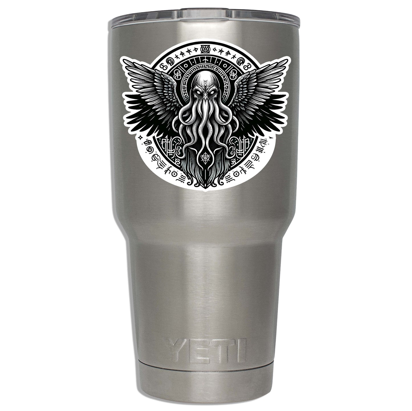 Lovecraftian Cthulhu Flight Vinyl Sticker for suitcase, laptop, car or water bottle, luggage tag, Horror Gift