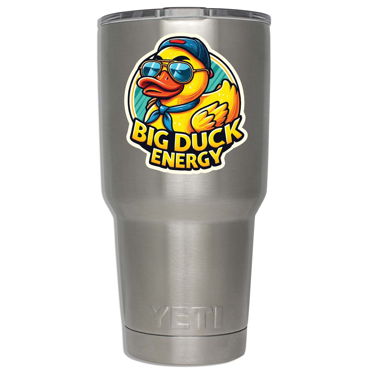 Big Duck Energy Sunny Shades Baseball Hat Vinyl Sticker for suitcase, laptop, car or water bottle, luggage tag, travel gift