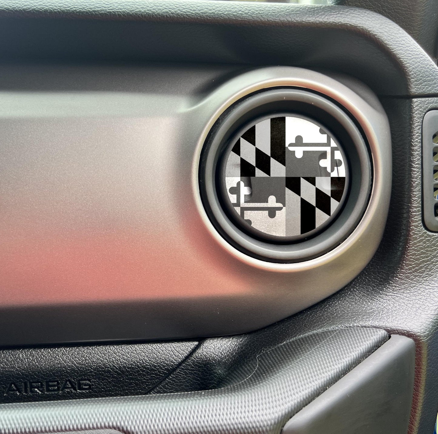 Maryland State Flag Air Vent Overlays • Heater AC Vent Decals Fits Jeep Wrangler 2011-2024/Fits Jeep Gladiator 2019-2024