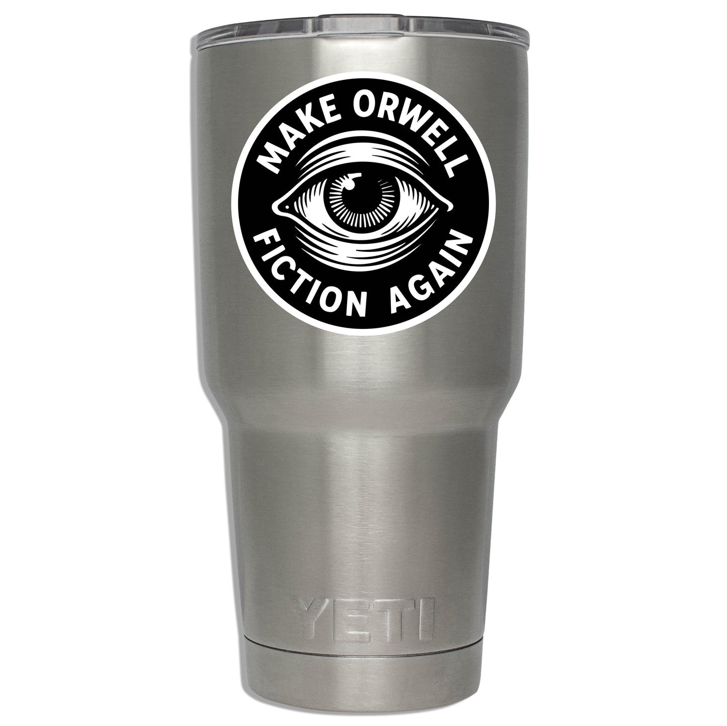 Make Orwell Fiction Again Vinyl Decal Funny Black and White Sticker Dystopian Bumper Decal Free Speech Anti Tyranny Orwellian Gift