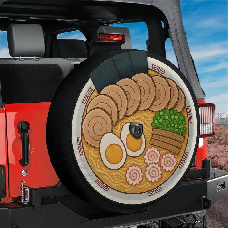 Miso Tonkotsu Ramen Spare Tire Cover With Backup Camera Hole Option