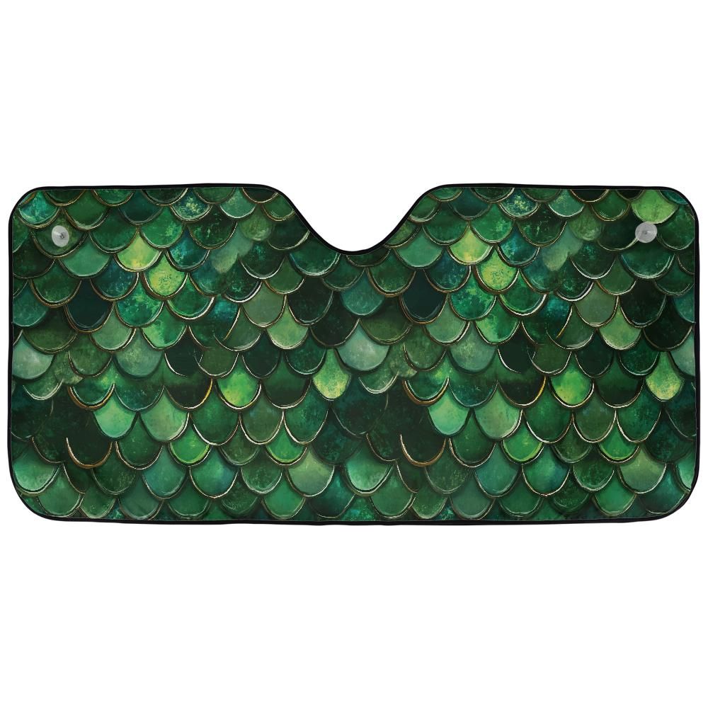 Green Mermaid Scales Car Sunshade