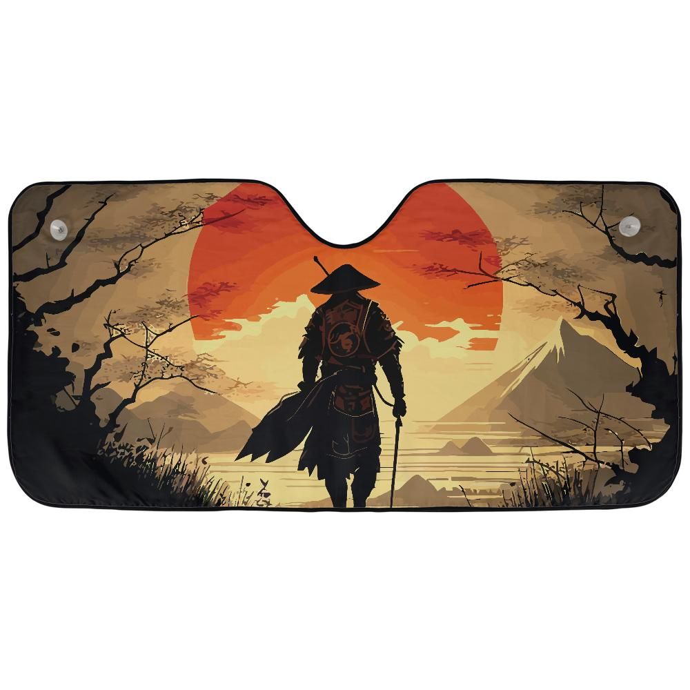 Samurai Sunset Car Sunshade Car Windshield Cover Sun Shade