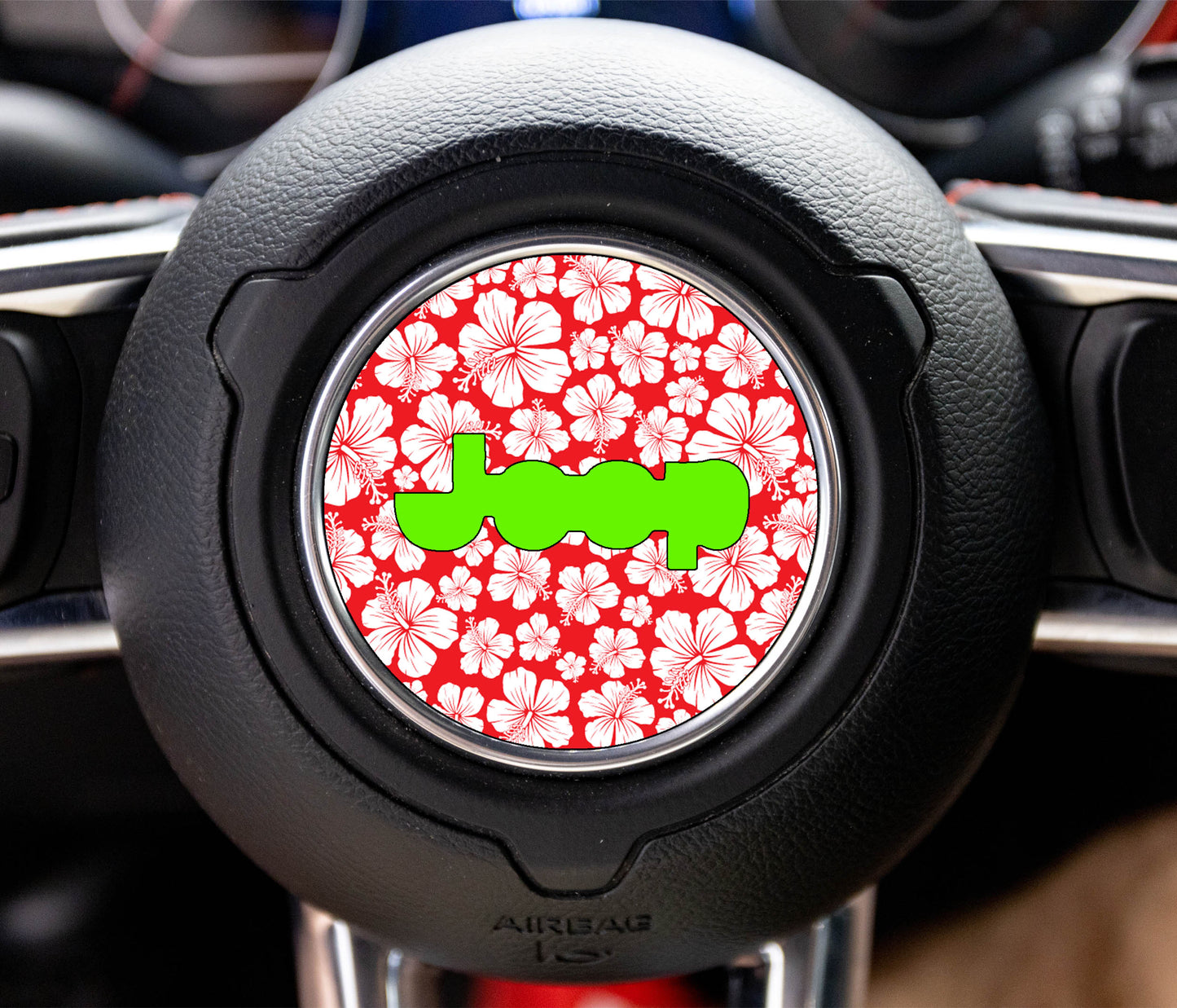 Hibiscus Flowers Steering Wheel Decal Overlay