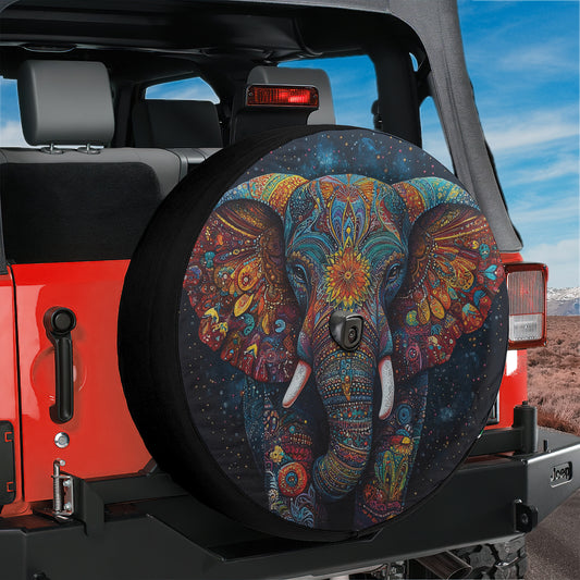an elephant painted on the side of a jeep