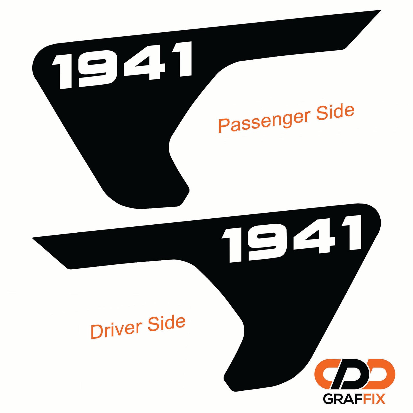 1941 Fender Vent Vinyl Transfer Decal - Fits Jeep Wrangler JL/Jeep Gladiator JT 2018+