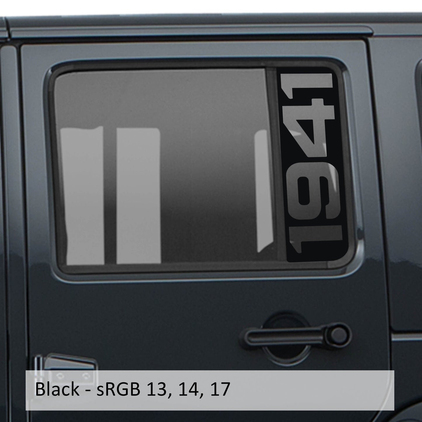 1941 Side Window Vinyl Decal Set - Fits Jeep Wrangler JKU 2006 - 2018