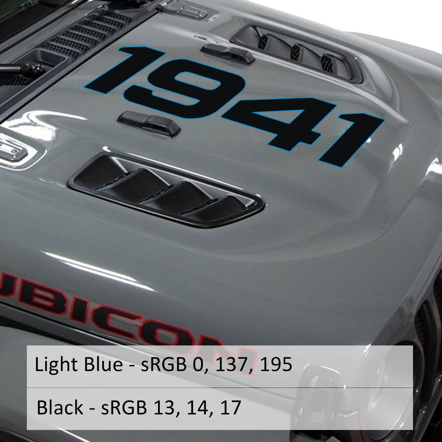 1941 Center Hood Vinyl Decal