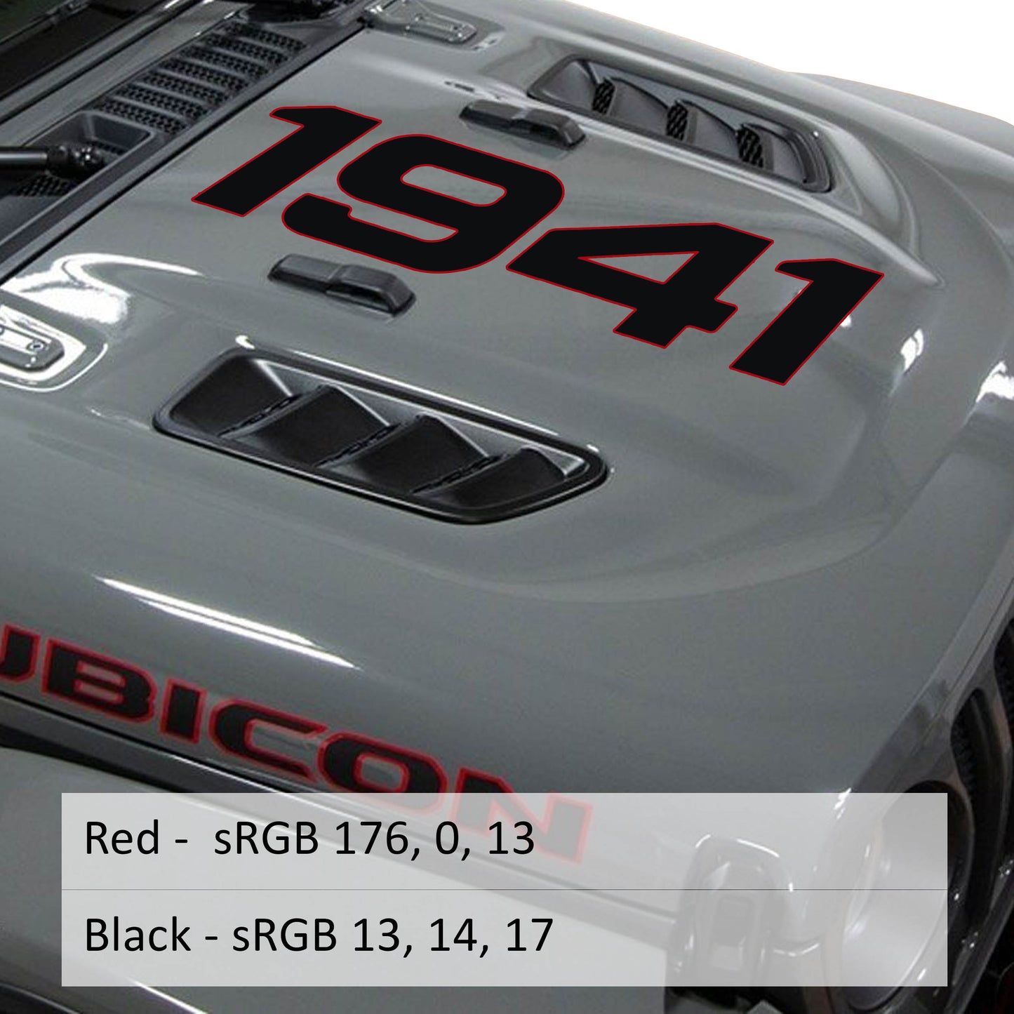 1941 Center Hood Vinyl Decal