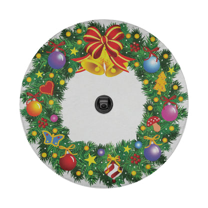 a christmas wreath with bells and ornaments on it