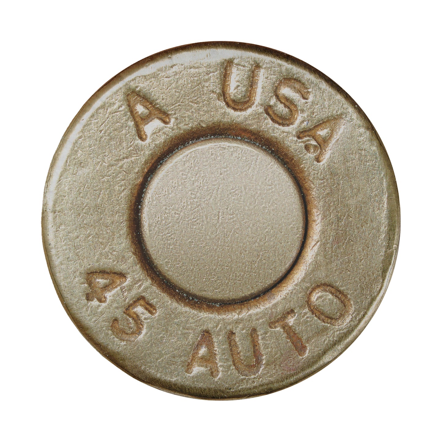 a close-up view of a metal object with embossed text and numbers.