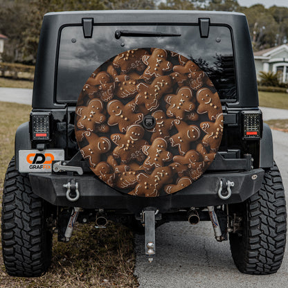 a jeep with a pattern of gingerbreads on it