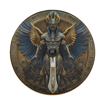 a picture of an egyptian god holding a sword