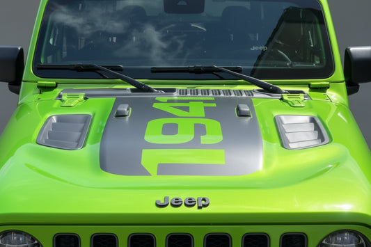 1941 Power-Dome Blackout Hood Decal - Fits 2018+ Jeep Wrangler& Gladiator Rubicon Hoods