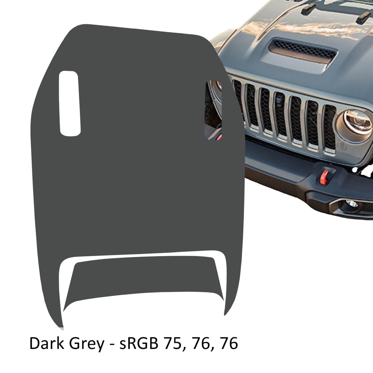 JL/JT Mojave/392 Clawed Foot Blackout Hood Decal