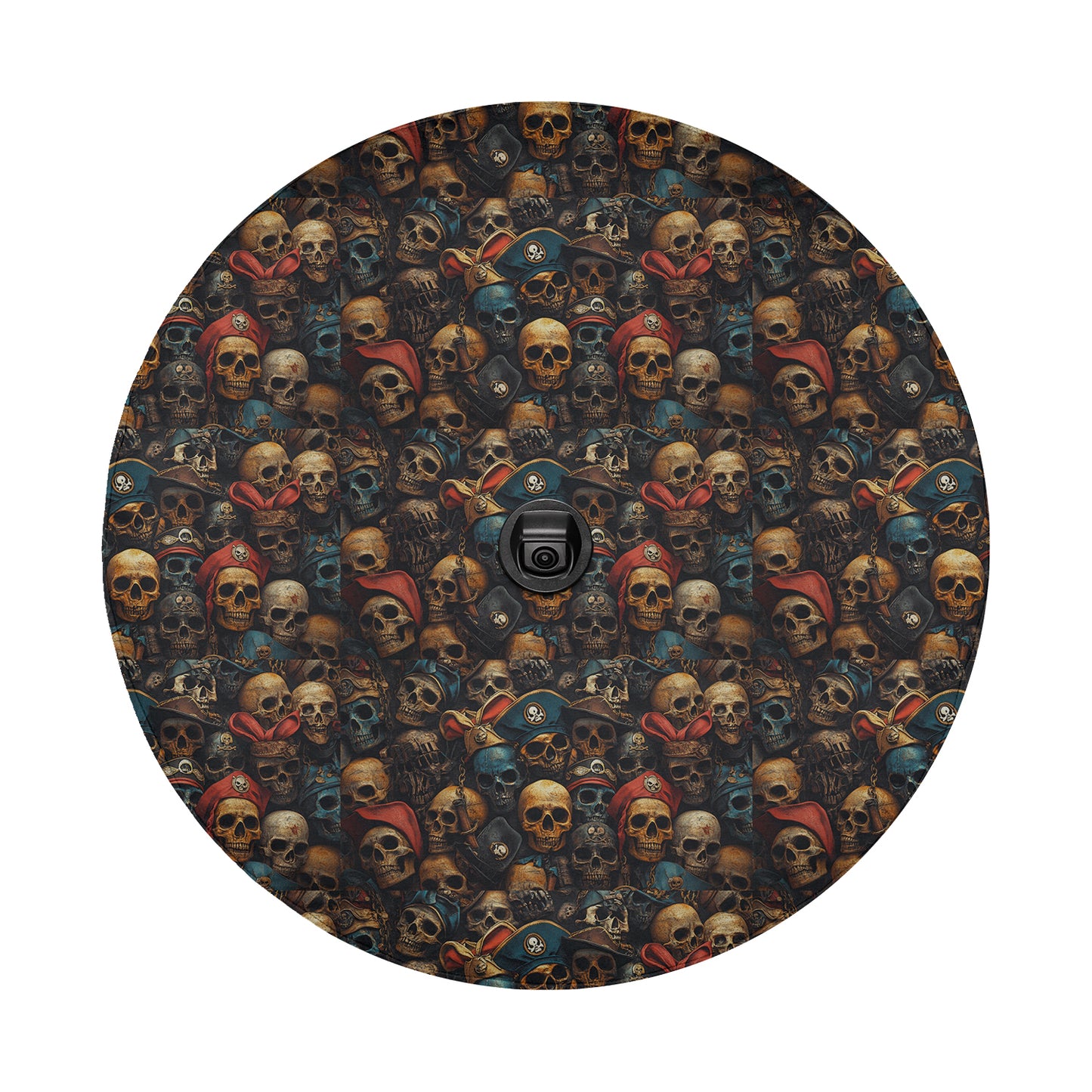 a picture of a bunch of skulls on a black background