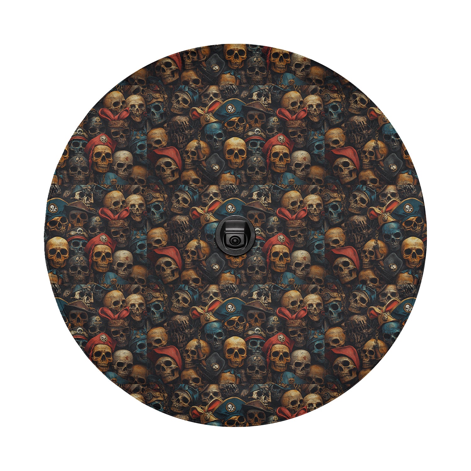 a picture of a bunch of skulls on a black background
