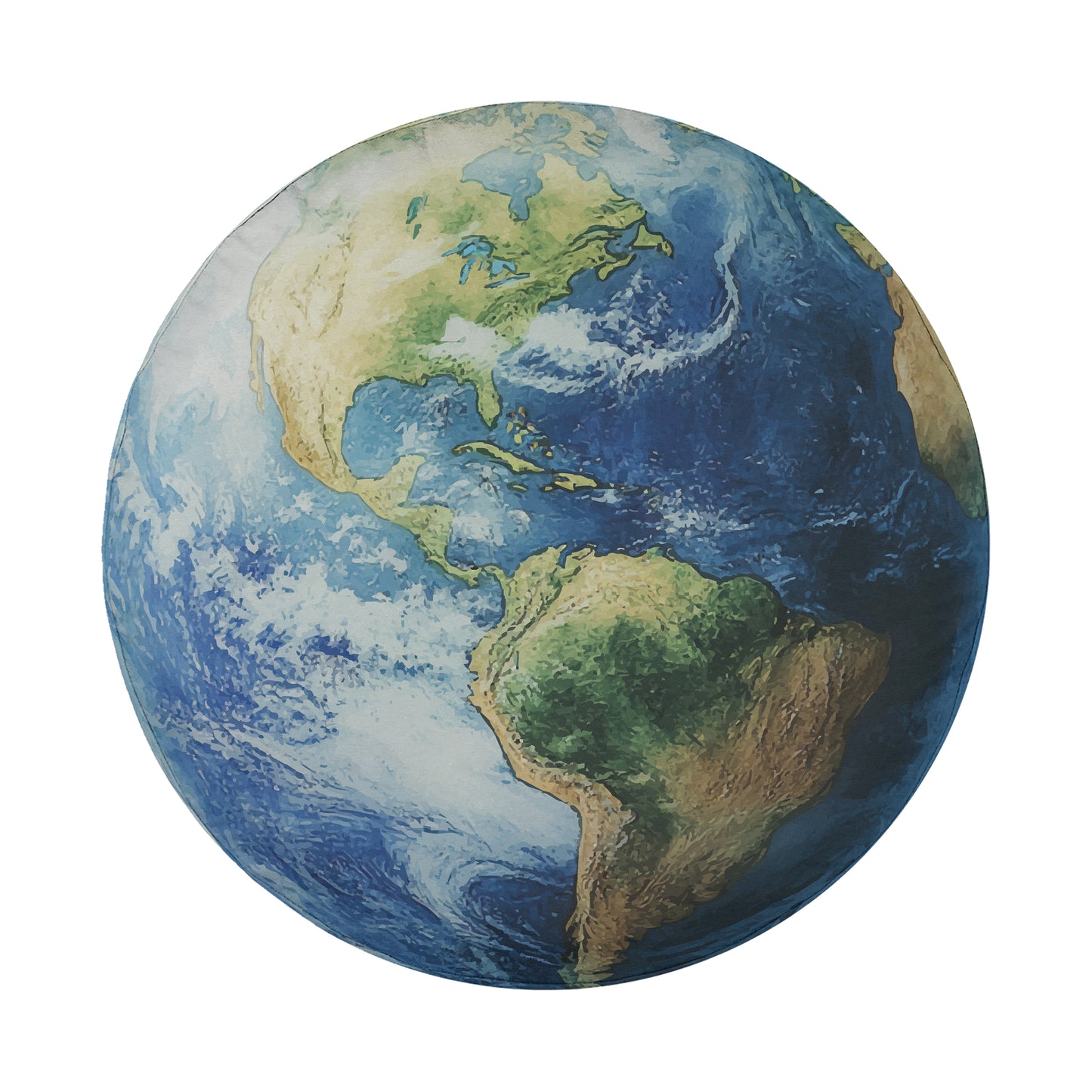 A 3D rendering of the Earth, showing the continents and oceans in their natural colors and shapes.