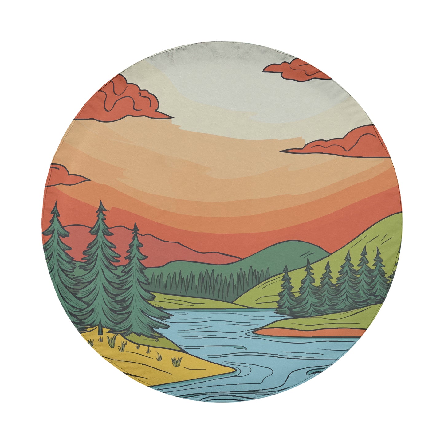 a plate with a landscape painted on it
