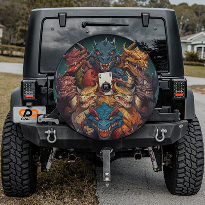 a car with a picture of a dragon on the back of it