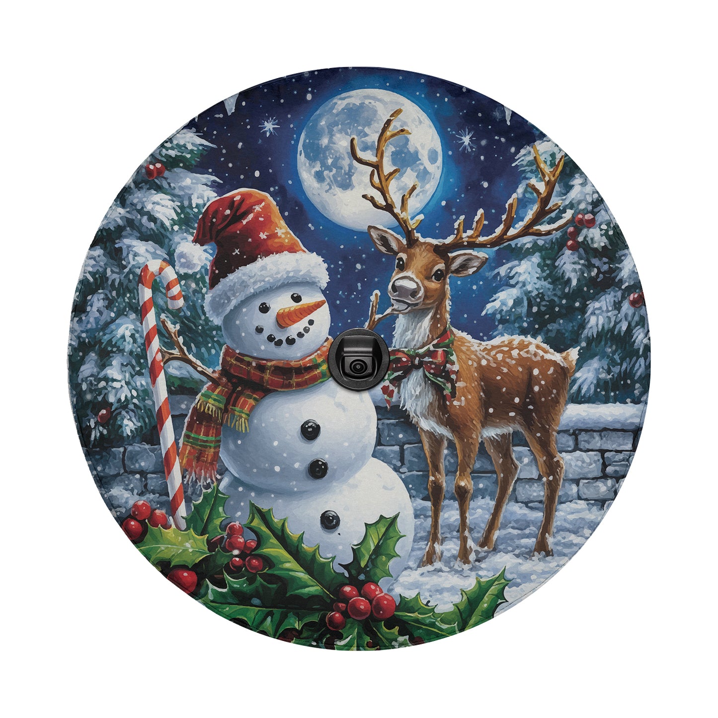 a picture of a snowman and a reindeer