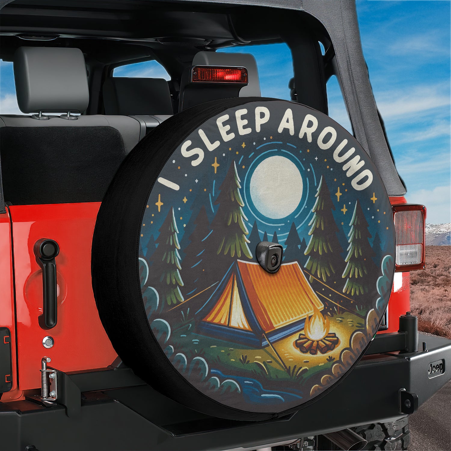 a jeep with a tent on the back of it