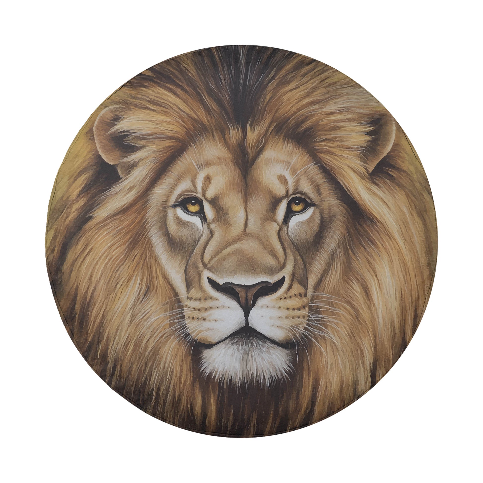 A close-up portrait of a majestic lion, its golden mane and intense gaze capturing the viewer's attention.