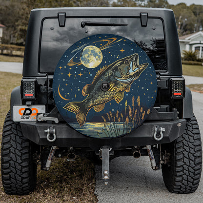 a large fish painted on the back of a jeep