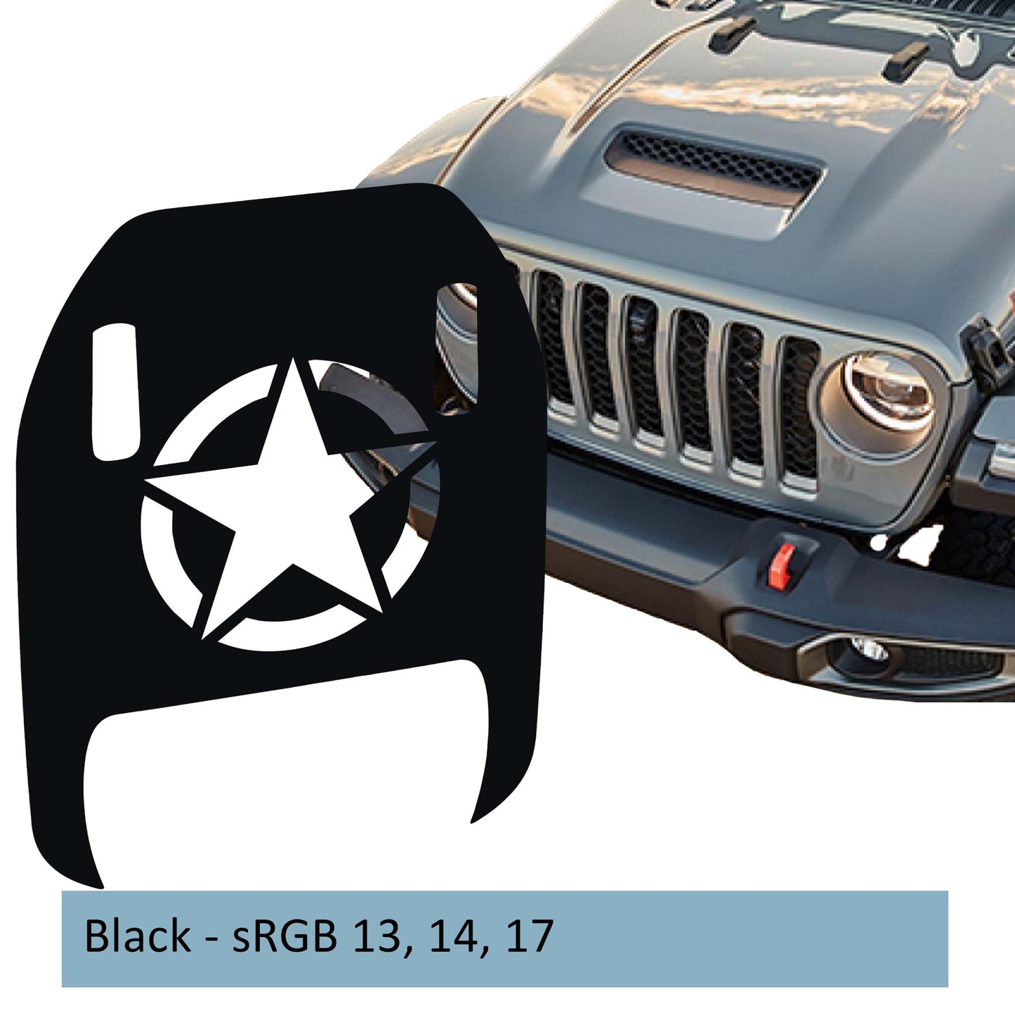 Alpha Romeo Clawed Foot Hood Decal - Fits 2018+ Wrangler JL Gladiator JT Mojave/392 (Copy)