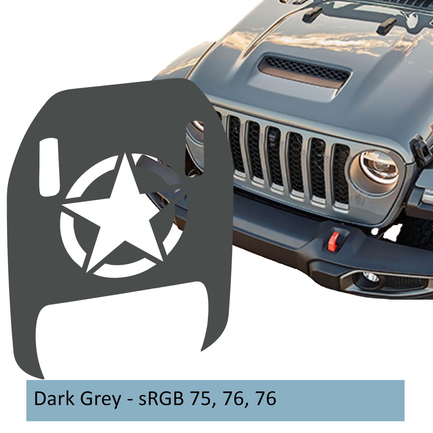 Alpha Romeo Clawed Foot Hood Decal - Fits 2018+ Wrangler JL Gladiator JT Mojave/392 (Copy)