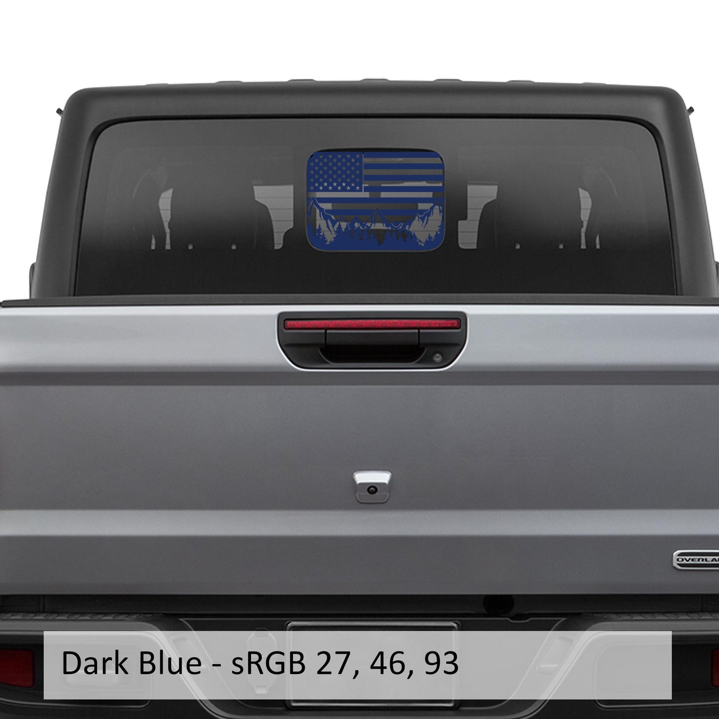 American Flag Mountain Range Vinyl Decal Sticker for Rear Slide Down Window for JT 2020+ Hard Top