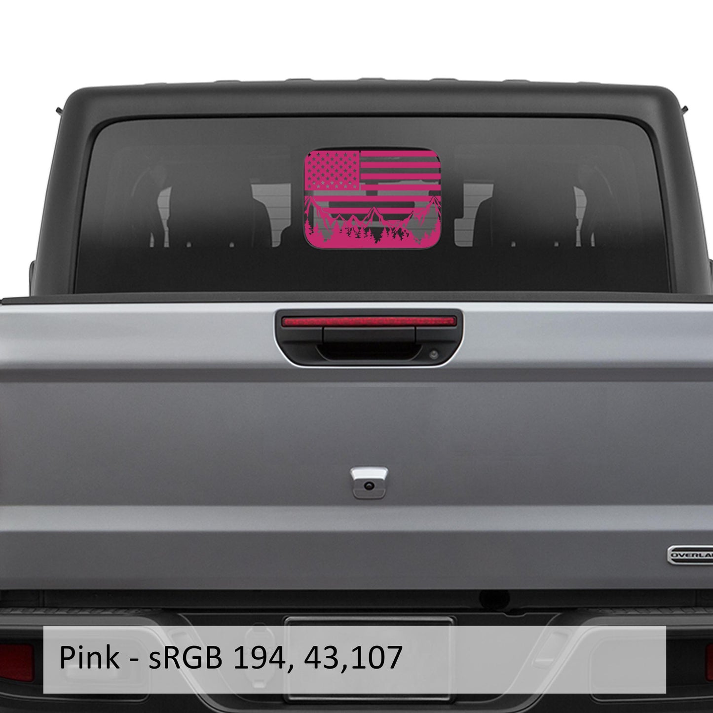 American Flag Mountain Range Vinyl Decal Sticker for Rear Slide Down Window for JT 2020+ Hard Top