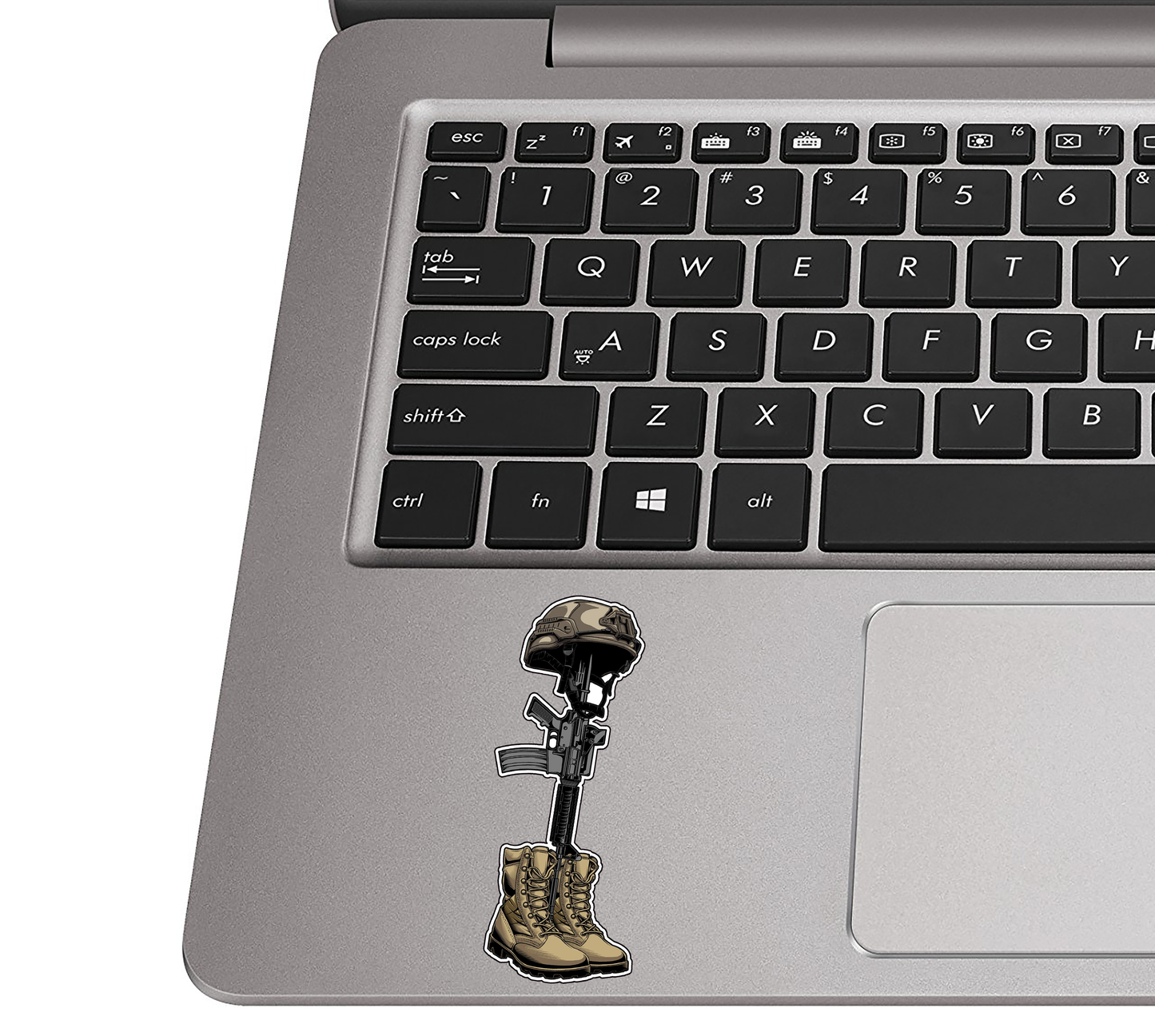 Battlefield Memorial Fallen Soldier Cross Vinyl Sticker