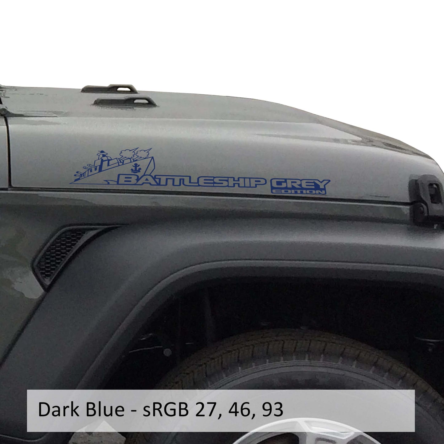 Battleship Grey Side Hood Vinyl Decal (Pair)