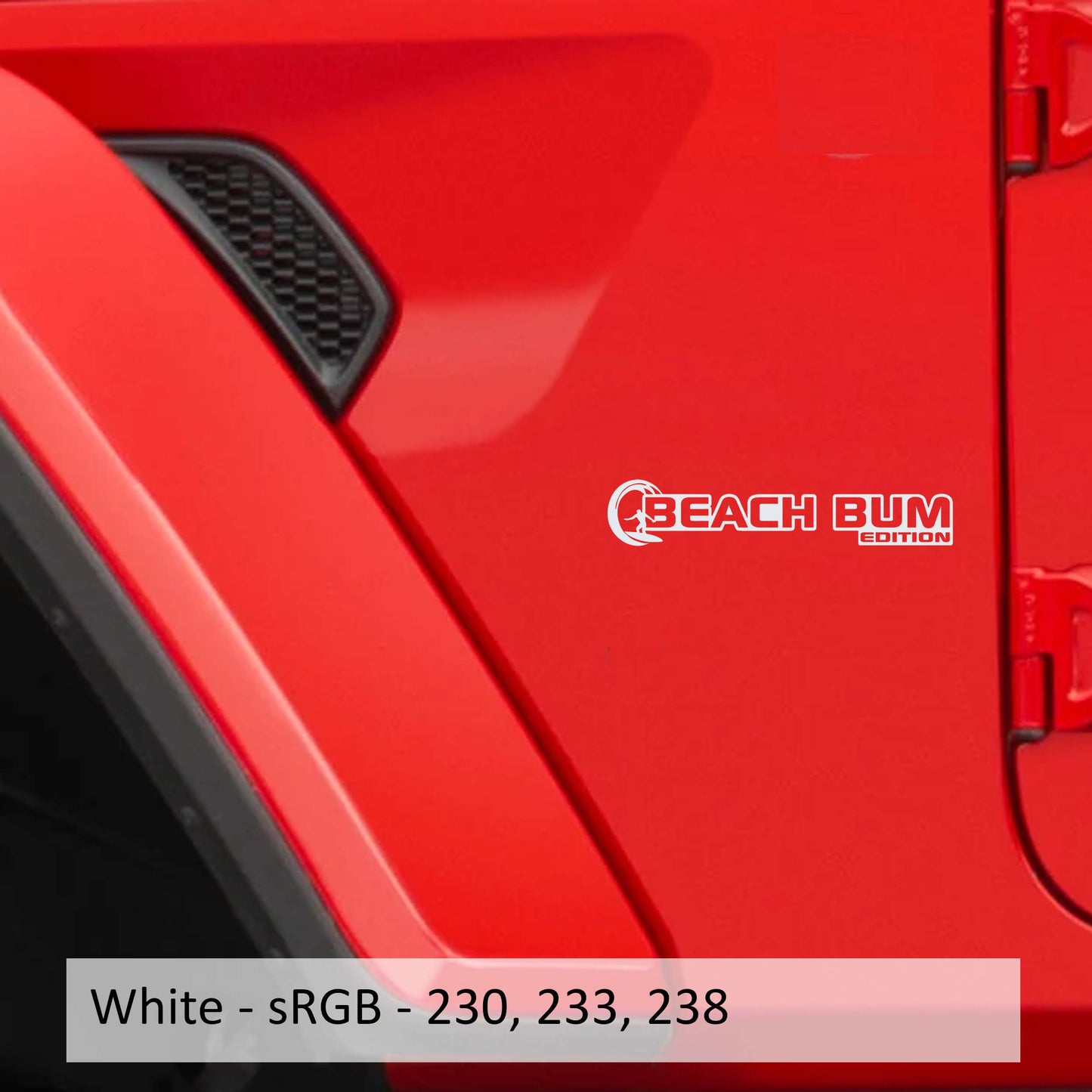 Beach Bum Edition Decal (x2 Pair) Fender Decals For Wrangler/Gladiator JL/JT