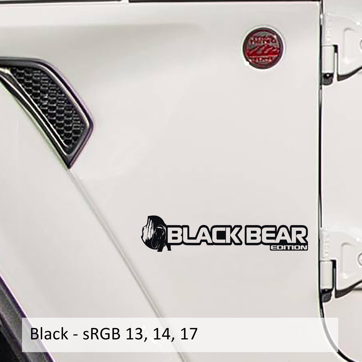 Black Bear Edition Fender Vinyl Decal (Pair) - Fender Decals For Wrangler/Gladiator JL/JT