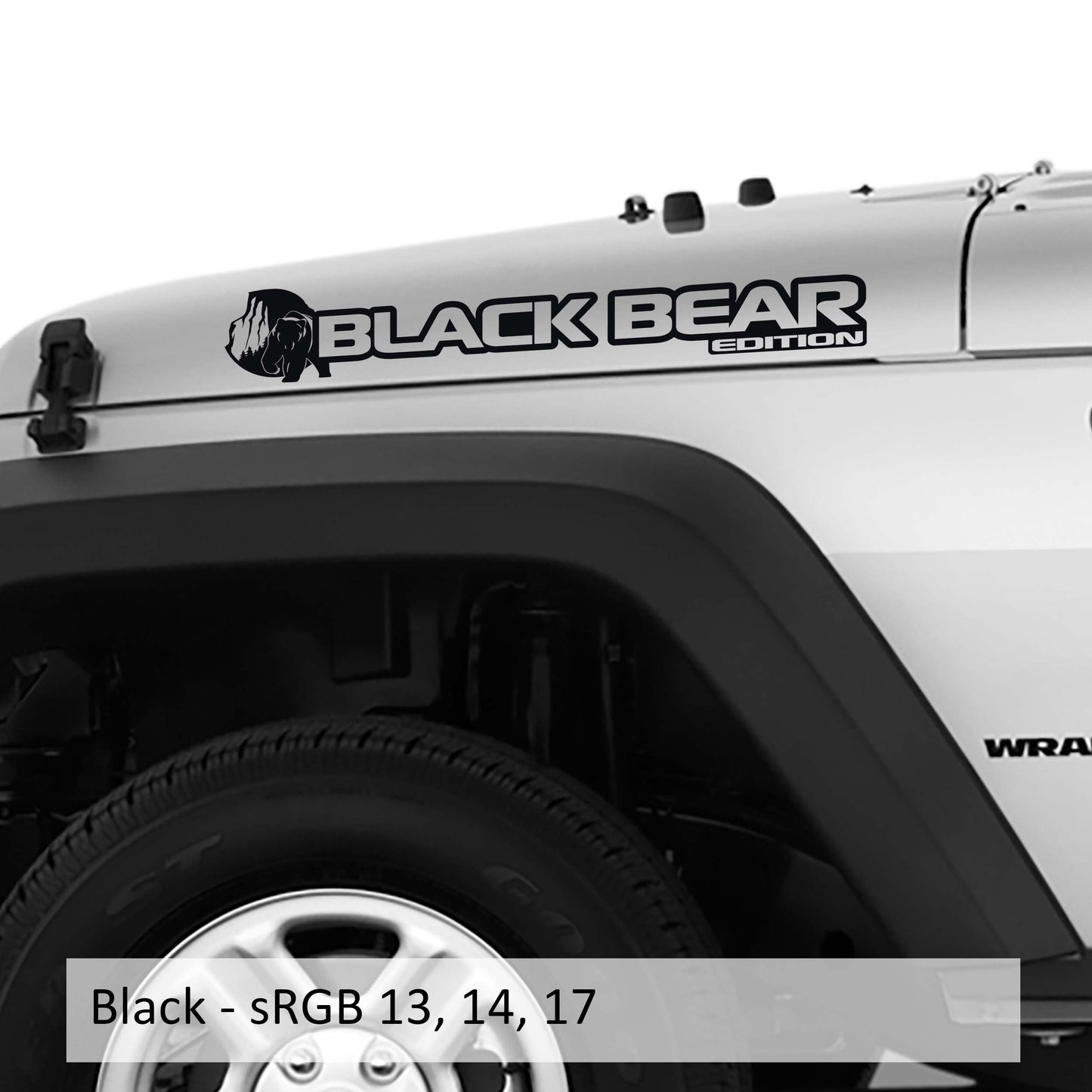 Black Bear Edition Side Hood Vinyl Decal (Pair)