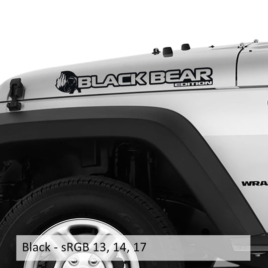Black Bear Edition Side Hood Vinyl Decal (Pair)